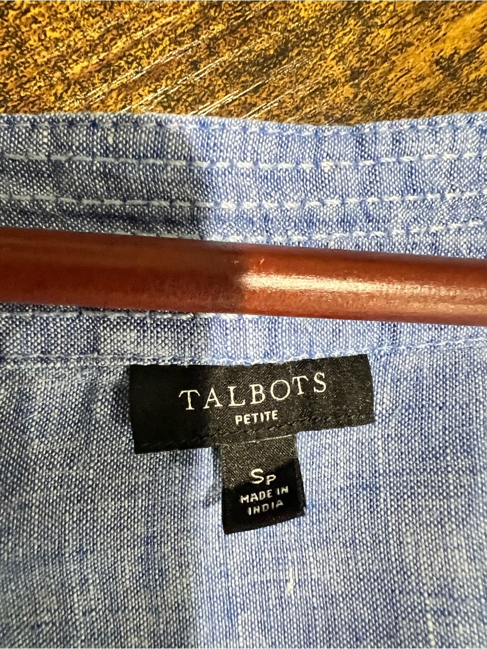 Talbots Chambray Puff-Sleeve Tie-Hem Blouse - Picture 4 of 5